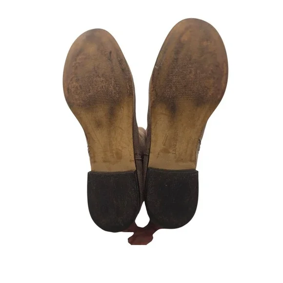 Lands' End Womens 6.5 Taupe Suede Leather Ankle Boots Side Zip Up Minimalist Y2K - Picture 4 of 12